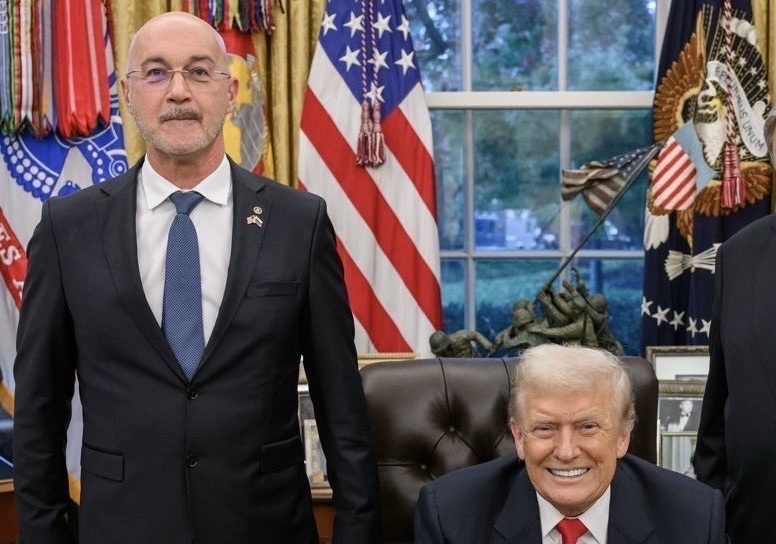 Direktor Sove Joško Kadivnik na obisku pri Trumpu