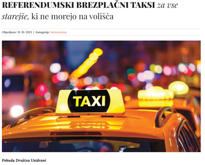 Društvo Usidrani, njegov ustanovitelj je Nejc Povirk, sodelavec pro-life Zavoda Živim, poziva vernike, da v župniji najdejo (vsaj) eno osebo, ki bi bila pripravljena peljati vsaj enega človeka od njegovega doma do volišča in nazaj.