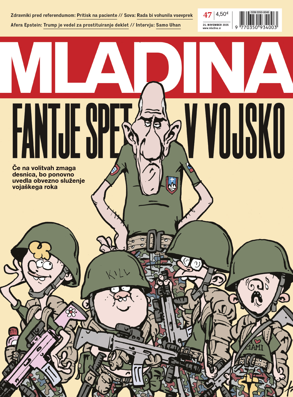 MLADINA 47 2025: FANTJE SPET V VOJSKO