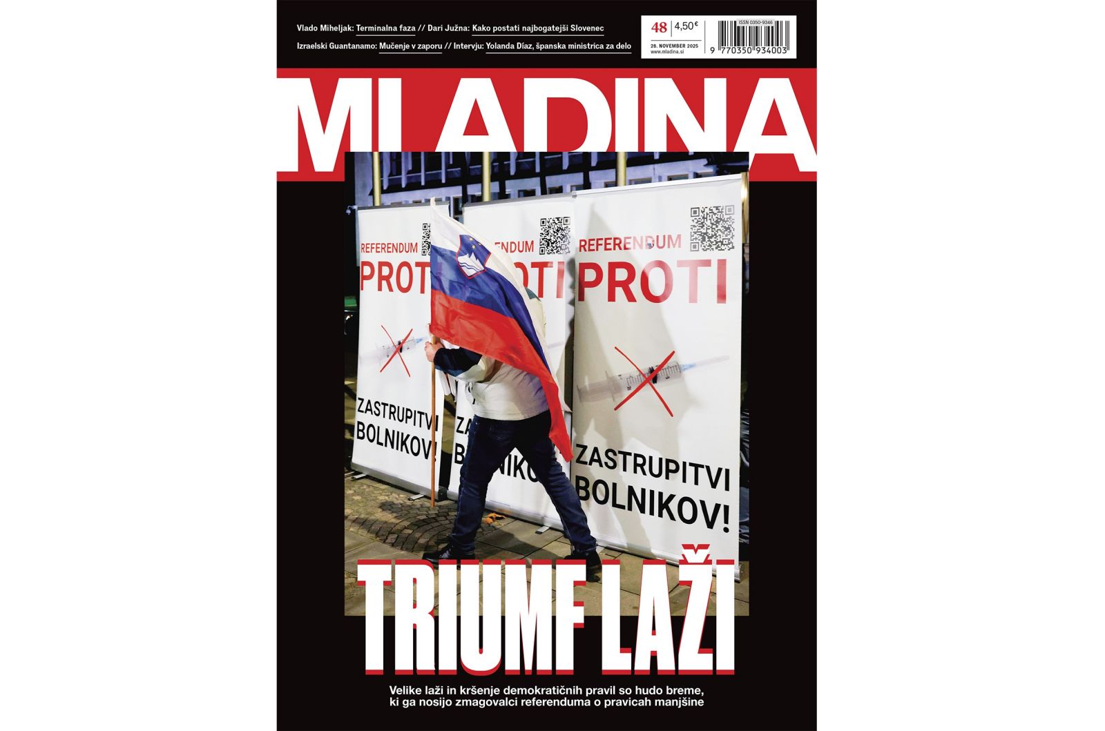 Naslovnica nove Mladine / TRIUMF LAŽI