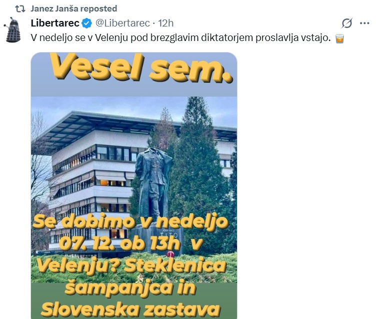 Štih in Janša med napovedjo rajanja s šampanjcem