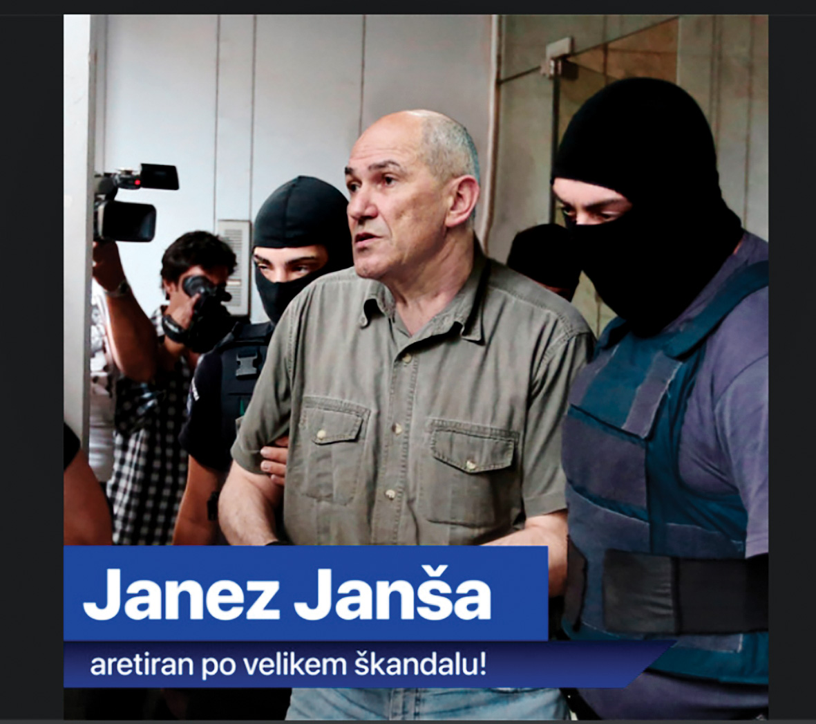 Primer lažne novice, kakršne se širijo po različnih družbenih omrežjih.
