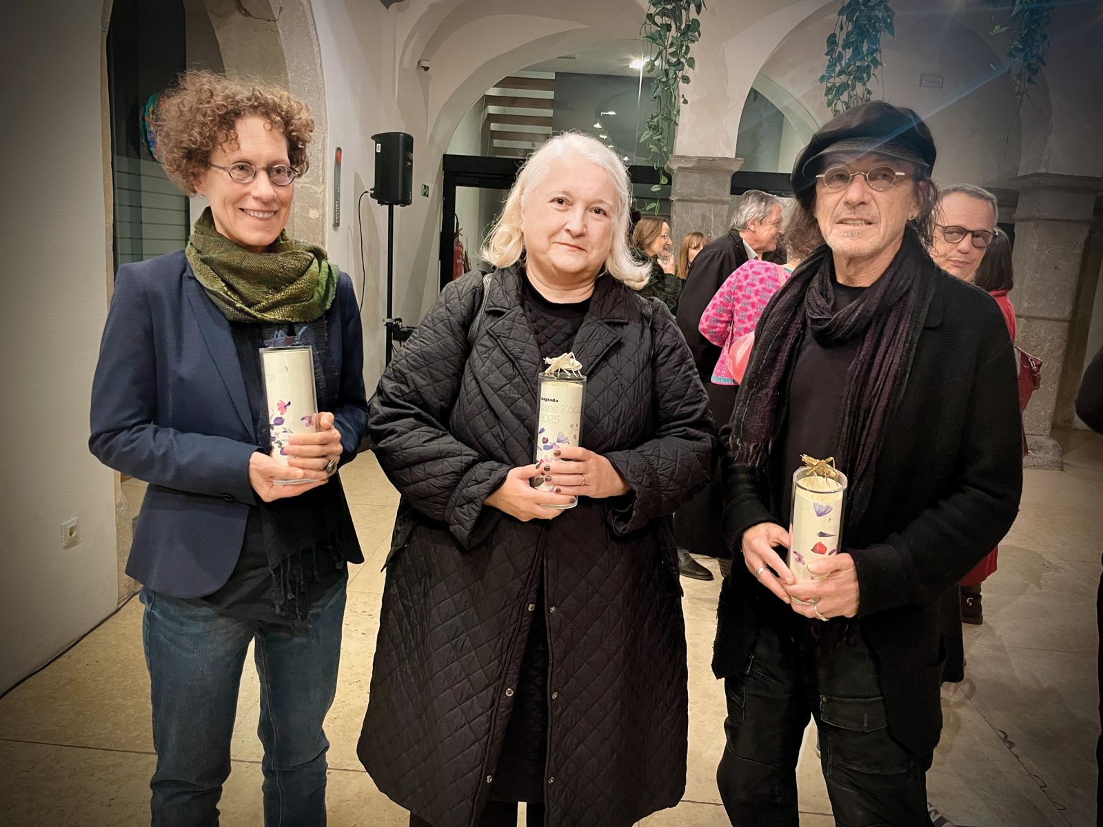 Alenka Spacal, Lela B. Njatin in Zmago Lenárdič; DLUL, Nagrade Ivane Kobilca za leto 2025, LJ | Jasna Hribernik