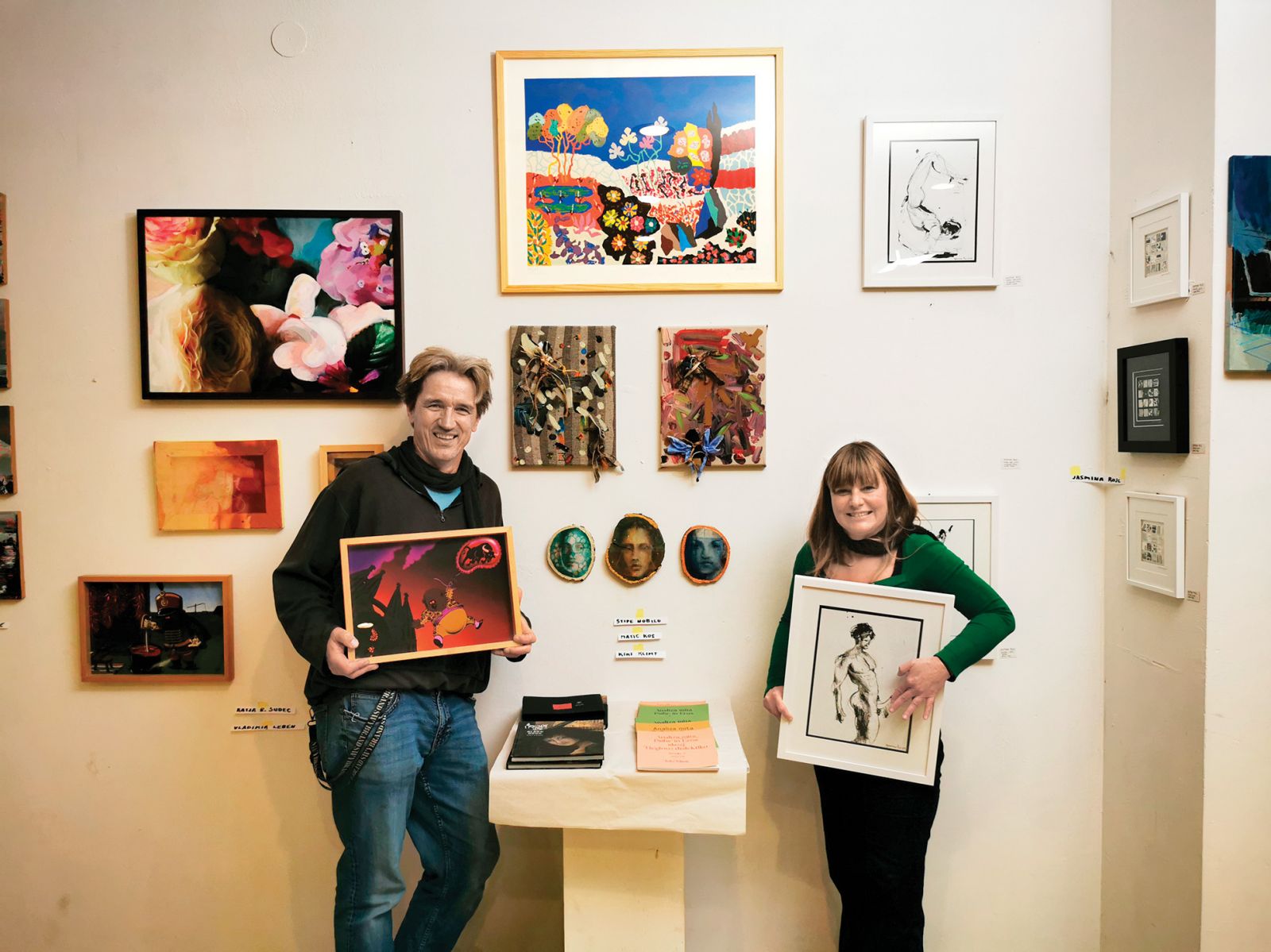 Dražba umetnin z Nino Jeza in Goranom Medjugorcem, ART-MUS, sejem umetnin, Cirkulacija 2, Podhod Ajdovščina, LJ | Borut Krajnc