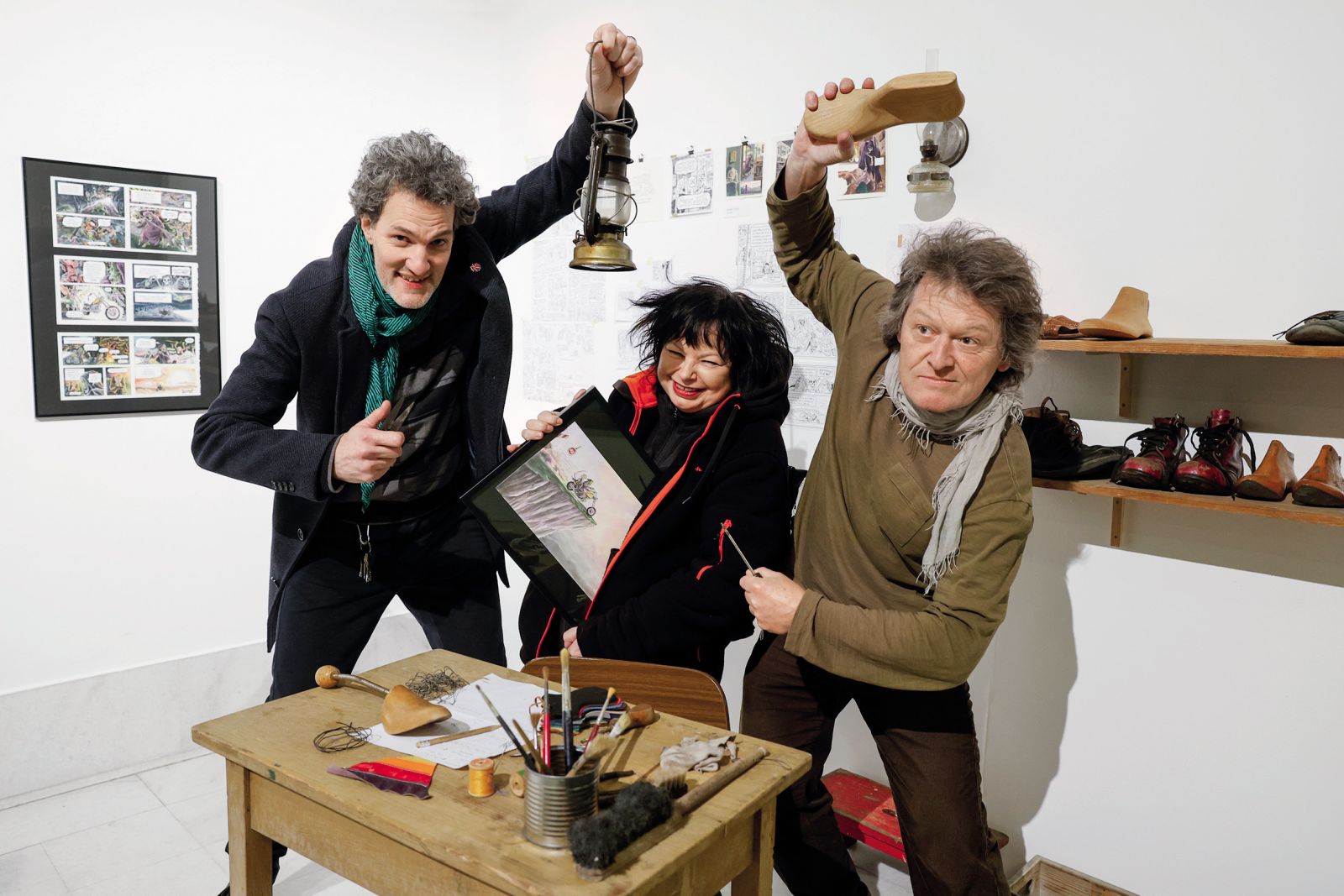 Jure Engelsberger & Elisa Menini: Smrt, čevljar in zlati fant; Jure Engelsberger, Katerina Mirović, Andrej Štular, Galerija Kresija, LJ | Borut Krajnc