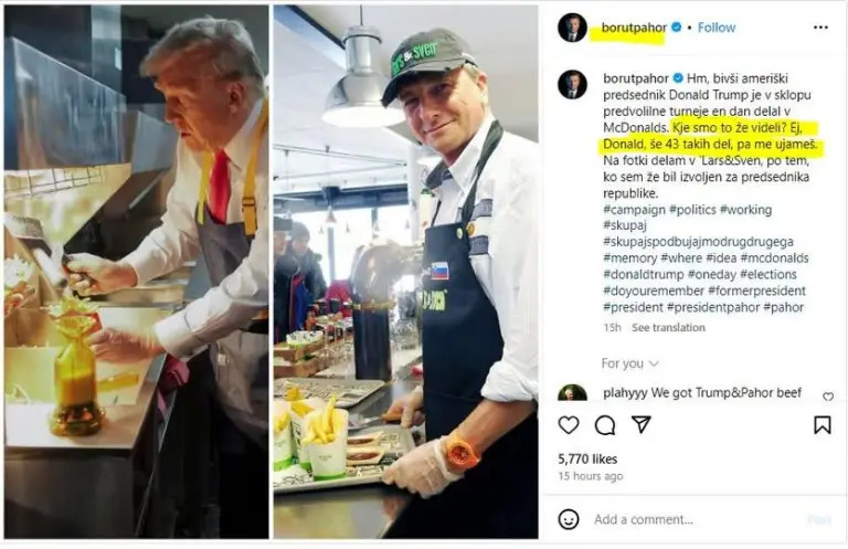 Pahorjevo duhovičenje: Donald je zanj vajenec. Tokrat v McDonaldsu