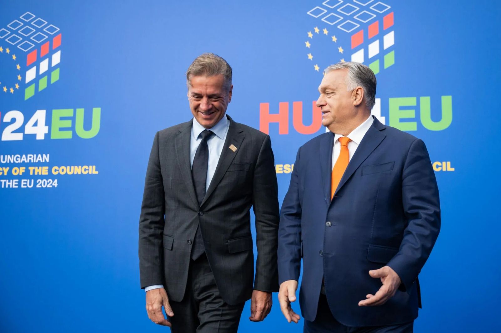 Robert Golob in zdaj že nekdanji madžarski premier Viktor Orban