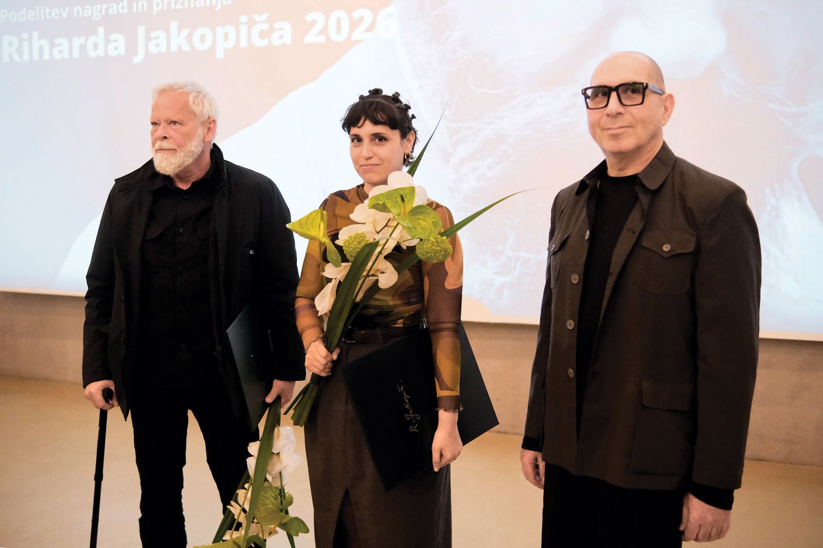 Nagrada in priznanje Riharda Jakopiča: Sandi Červek, Vadim Fiškin in Helena Tahir, Moderna galerija, LJ | Janez Zalaznik