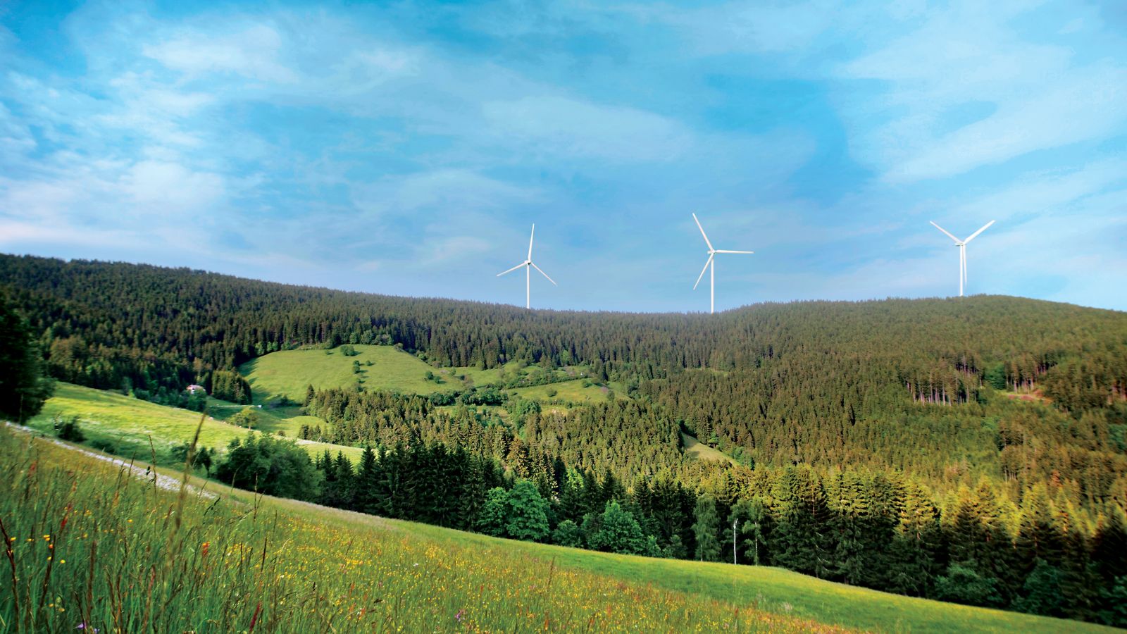 Vizualizacija vetrne elektrarne Ojstrica (v Sloveniji)