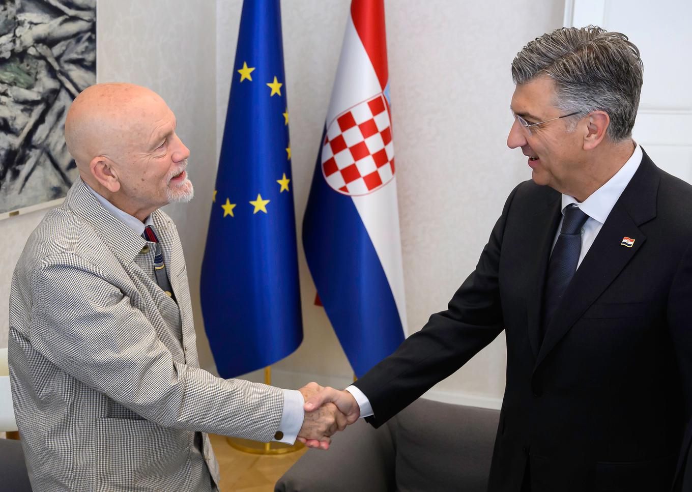 John Malkovich na sprejemu pri Andreju Plenkoviću