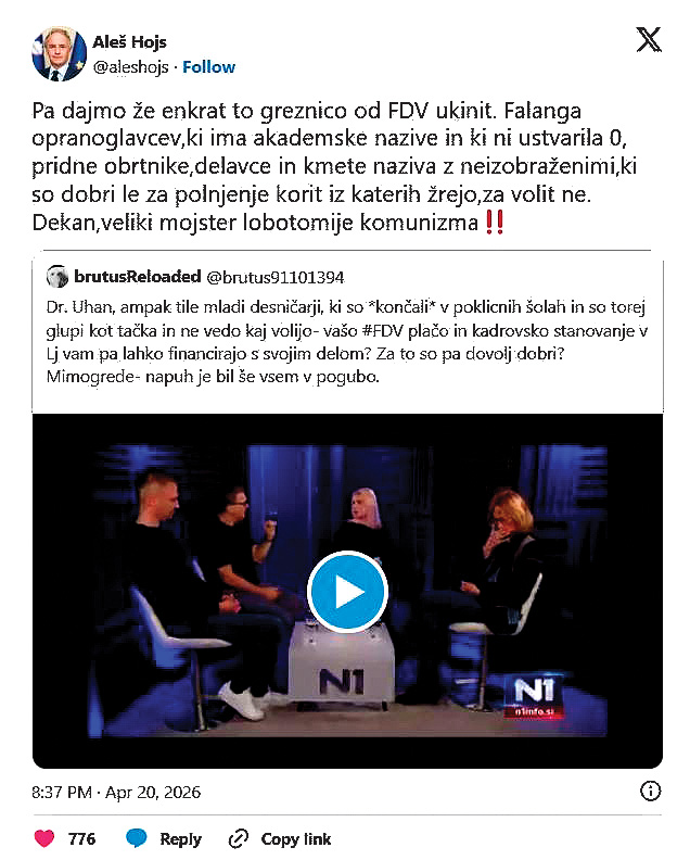 Aleš Hojs bi »greznico FDV« kar ukinil.