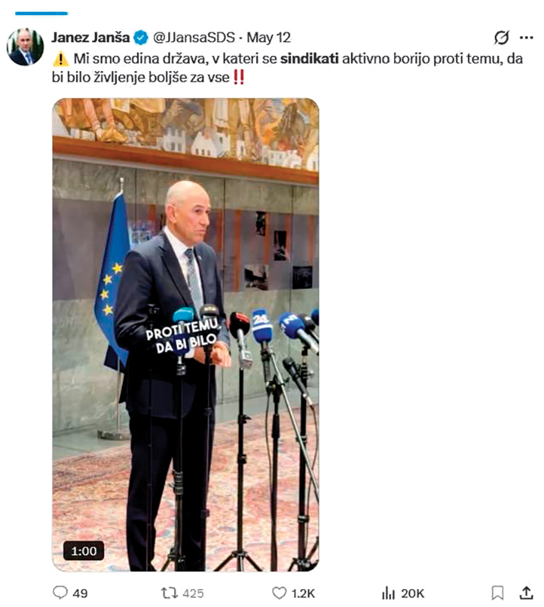 Sindikati so razjezili Janeza Janšo.