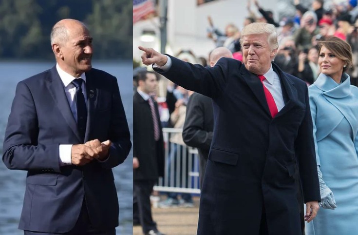 Trump »posnemal« Janšo