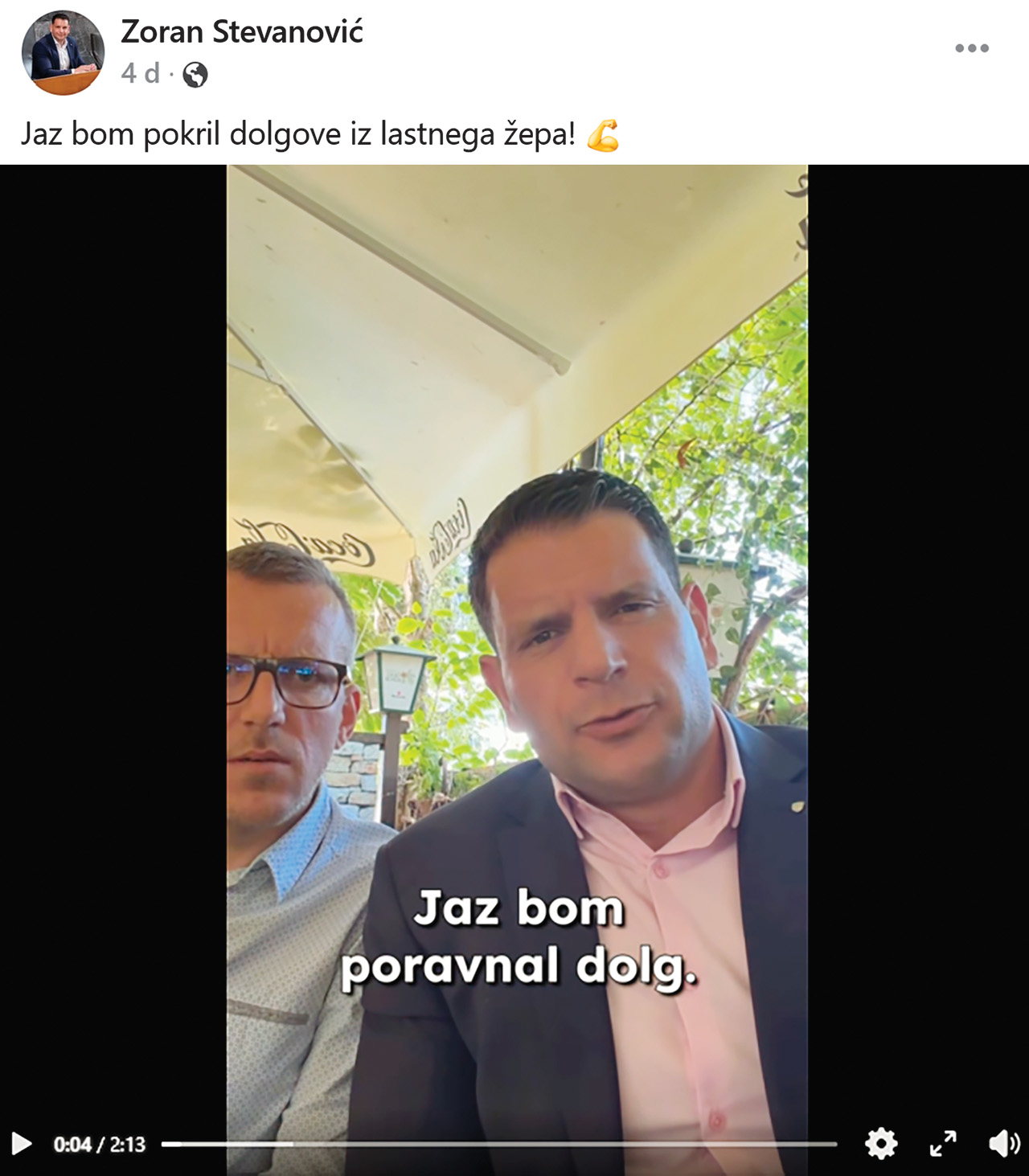 Zoran Stevanović plača vse dolgove