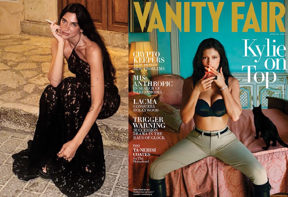 Dua Lipa je cigarete delila na svoji poroki Kylie Jenner na naslovnici Vanity Fair