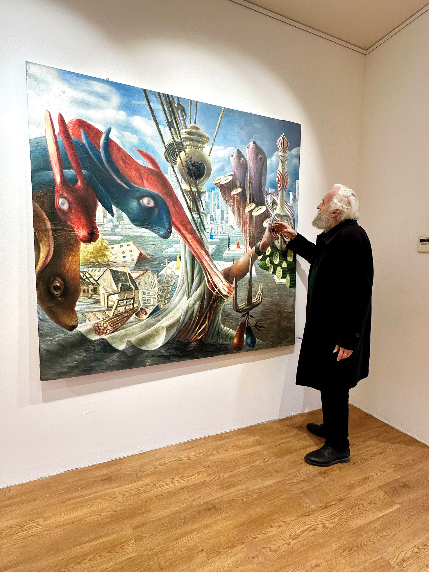 Jakov Brdar na razstavi Marko Jakše: ANTIC-ONTEMPORARY, Galerija Deva Puri Bled | David Rjazancev