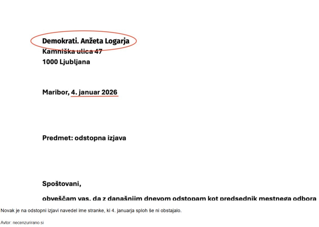 Kazenska ovadba zoper Logarja, Novaka in stranko Demokrati