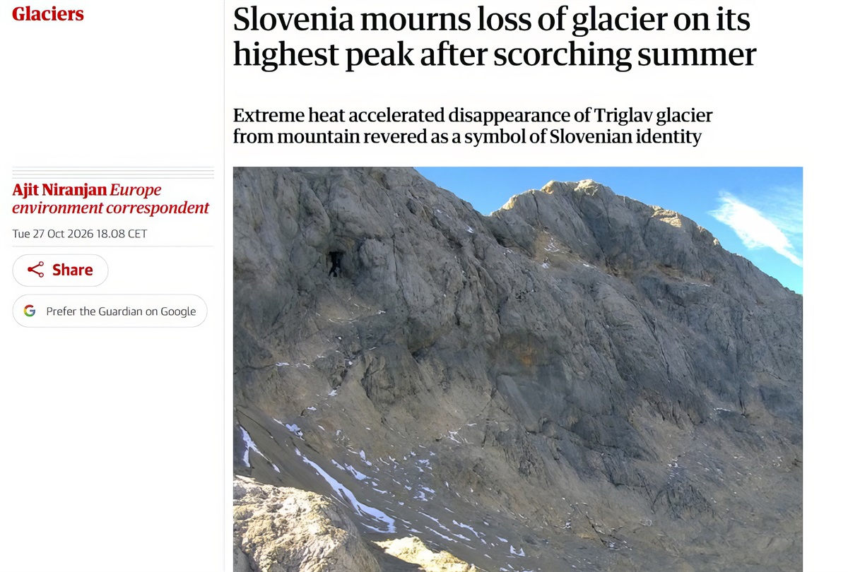 Članek o izginulem ledeniku v Guardianu