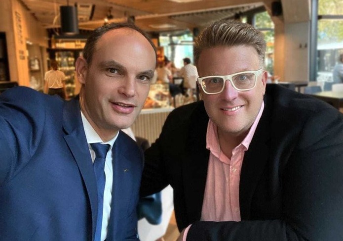 Anže logar, predsednik Demokratov, in Primož Novak, ćlan izvršnega odbora Demokratov