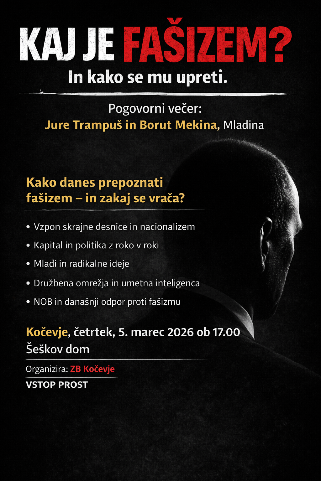 Napovedni plakat za prihajajoči dogodek