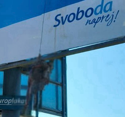 Kadaver na plakatu Gibanja Svoboda