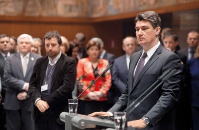 Zoran Milanović med obiskom slovenskega parlamenta.