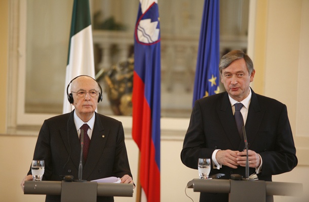 Italijanski predsednik Giorgio Napolitano in predsednik republike Danilo Türk