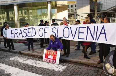 Protest v Bruslju