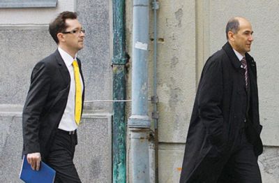 Predsednik DL Gregor Virant in premier Janez Janša