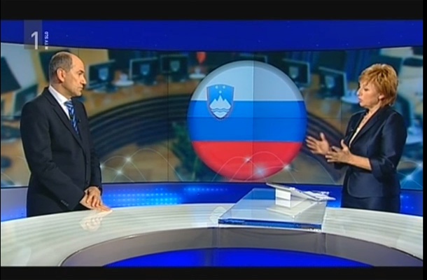 Janez Janša in Rosvita Pesek 1. marca v Odmevih.