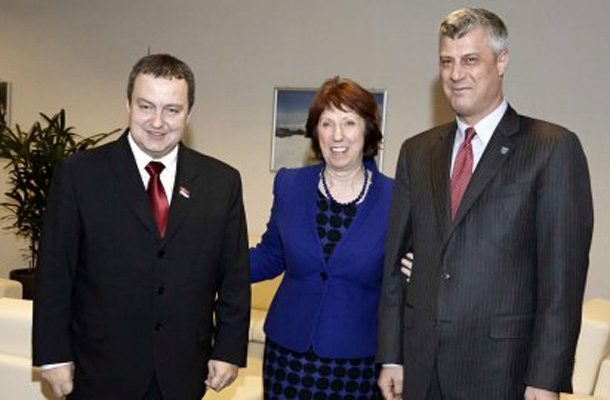 Dačić, Ashtonova in Thaci.