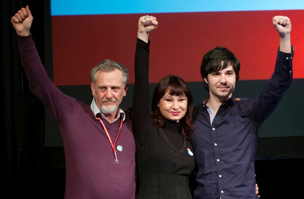 Matjaž Hanžek, Violeta Tomič in Luka Mesec