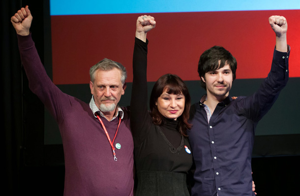 Matjaž Hanžek, Violeta Tomič in Luka Mesec