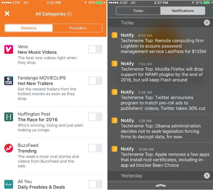 Facebookova novičarska aplikacija Notify