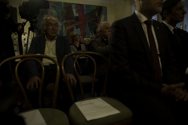 Svetlana Makarovič danes v družbi predsednika države Boruta Pahorja in predsednika državnega zbora Milana Brgleza ni želela brati svojih presmi.