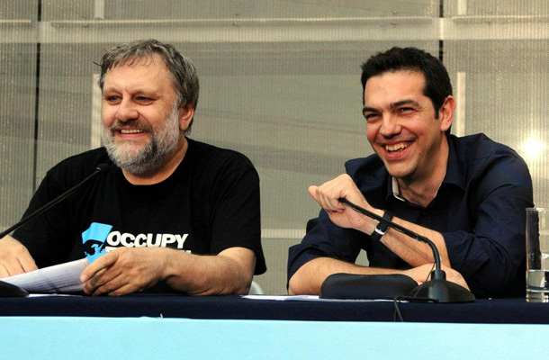 Slavoj Žižek in Aleksis Cipras. © wordpress.com