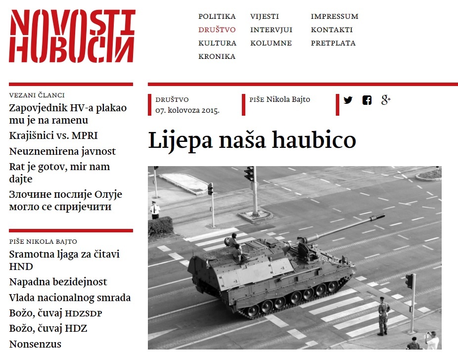 Tednik Novosti: Lijepa naša haubico