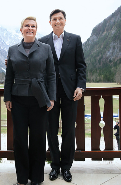 Predsednika Hrvaške in Slovenija lani v Logarski dolini.