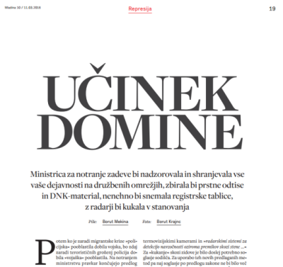 Članek Boruta Mekine v aktualni številki Mladine