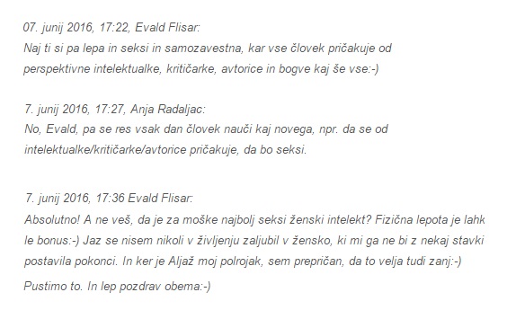 Del korespondence med Evaldom Flisarjem in Anjo Radaljac, ki jo je objavil Radio Študent. 