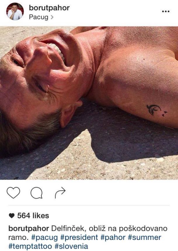 Selfie predsednika republike s hrvaške plaže