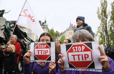 Protesti proti TTIP so se odvijali tudi v Sloveniji 