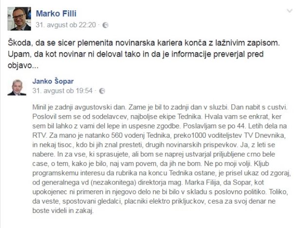 Marko Fili in Janko Šopar sta si ostre besede izmenjala kar javno prek Facebooka