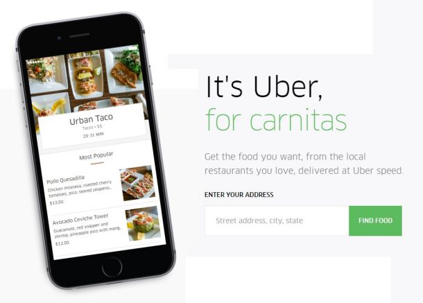 Kako Uber oglašuje svojo novo storitev na spletu