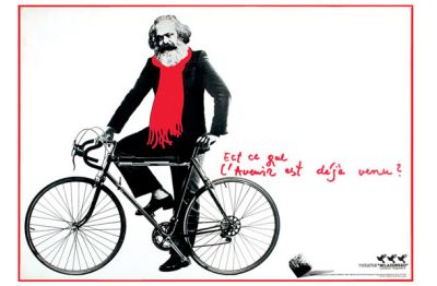 Plakat za turnejo SMG po Franciji (Marx na kolesu), 1984