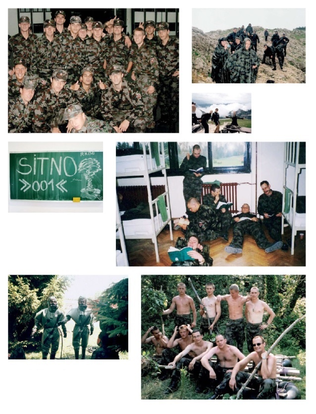 Ena izmed zadnjih generacij slovenskih nabornikov med radoživim služenjem domovini. Število za vojsko sposobnih in vojski naklonjenih fantov je bilo tako nizko, da je bila država leta 2004 prisiljena dokončno ukiniti naborniški sistem.