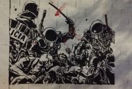 Mladinina naslovnica kot grafit v Kataloniji