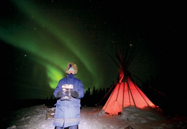 Polarni sij, –35 stopinj, jezero Blachford, Kanada