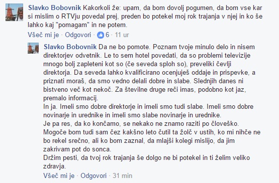 Voditelj Odmevov je skušal kasneje nekoliko omiliti svoj prvotni zapis ... 