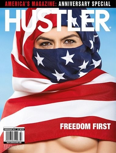 Naslovnica revije Hustler s pripisom svoboda na prvem mestu